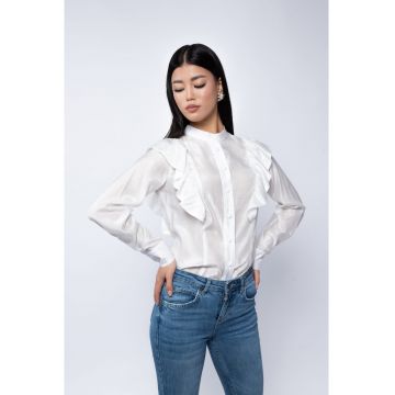 Camasa din matase shantung cu volane