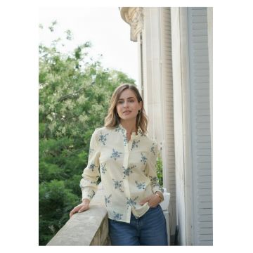 Camasa galben pastel cu broderie aplicata ASD96526 M9 19647 - Galben pastel