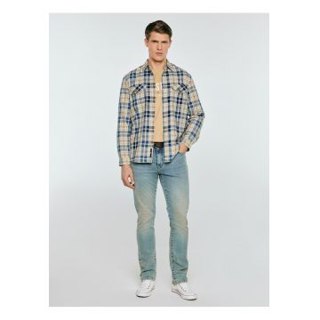 Camasa in carouri cu buzunare pe piept