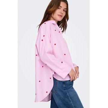 Camasa lejera cu forma structurata - Roz pastel