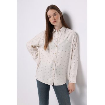 Camasa lejera cu model - Crem