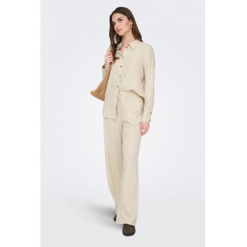 Camasa lejera din amestec de in - Bej deschis