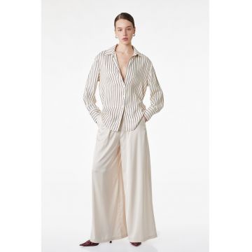 Camasa regular fit cu dungi - Visiniu/Bej deschis