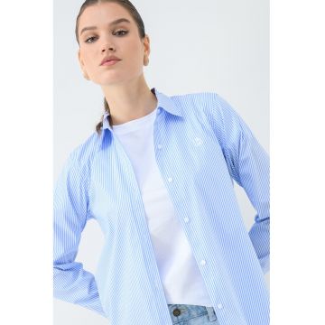 Camasa regular fit cu imprimeu - Albastru pastel/Alb optic