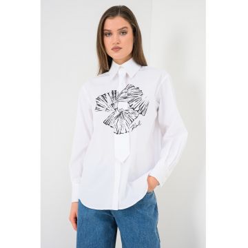 Camasa regular fit cu imprimeu grafic - Alb optic