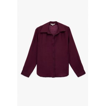 Camasa regular-fit cu model uni - Visiniu