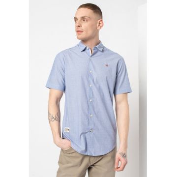 Camasa slim fit cu maneci scurte Ging - Albastru deschis