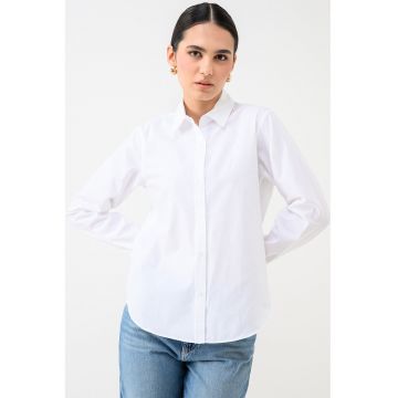Camasa slim fit uni de bumbac - Alb optic