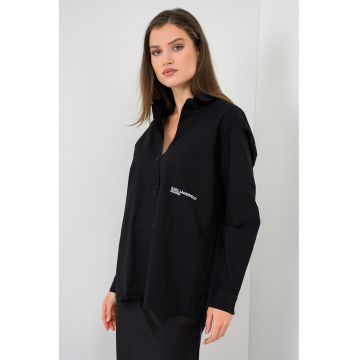 Camasa supradimensionata de bumbac - Negru