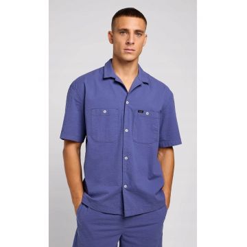 Camasa barbati  camping - 2 buzunare - violet - bumbac - maneca scurta -