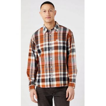 Camasa barbati -  carouri - multicolor - bumbac - maneca scurta - supradimensionat