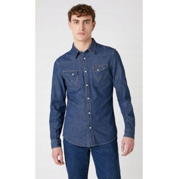 Camasa barbati -  Dark Stone - slim fit - albastru - bumbac -