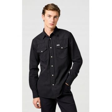 Camasa barbati -  denim - negru - regular fit - fermoar
