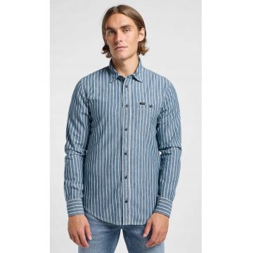 Camasa barbati -  LEESURE SHIRT - albastru - bumbac - maneca scurta - regular fit