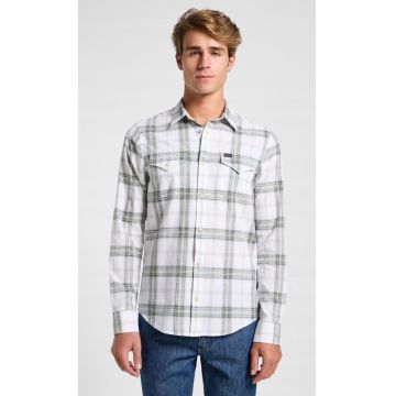 Camasa barbati  model CLEAN Mercantile - bumbac - verde - fermoar - maneca scurta