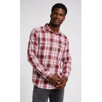 Camasa barbati -  model Clean Western - bumbac - maneca scurta - fermoar - bej roscat -