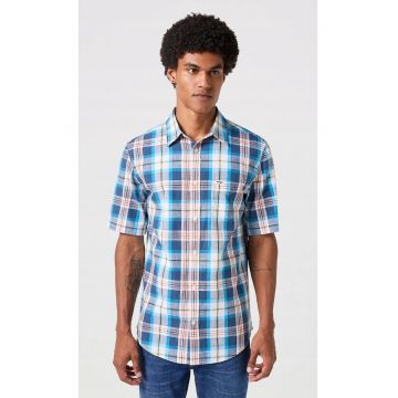 Camasa barbati -  navy - bumbac - maneca scurta - regular fit