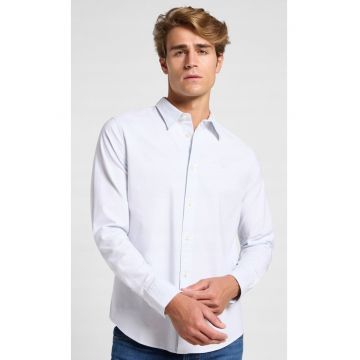 Camasa barbati -  PATCH SHIRT - albastra - bumbac - maneca scurta - regular fit