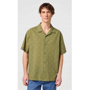 Camasa barbati -  supradimensionata - verde - bumbac - maneca scurta -