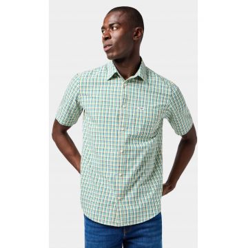 Camasa barbati -  verde - bumbac - maneca scurta - croiala regular fit -