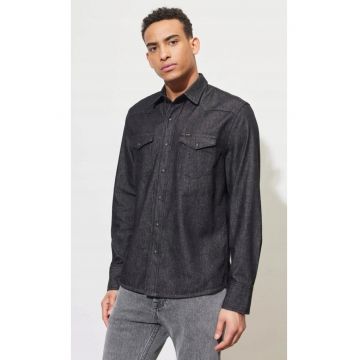 Camasa barbati -  Western Regular - croiala eleganta - negru spalat - 100% bumbac -