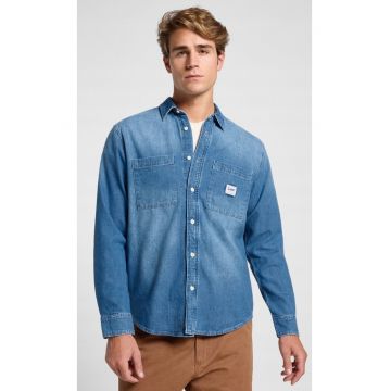 Camasa barbati -  WORKWEAR SHIRT 2.0 - supradimensionata - albastra - bumbac