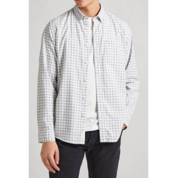 Camasa -  Bumbac - Alb/Gri - Alb