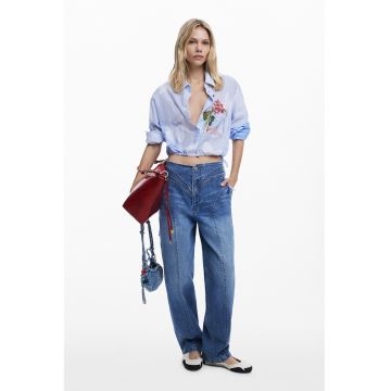 Camasa crop cu model in dungi