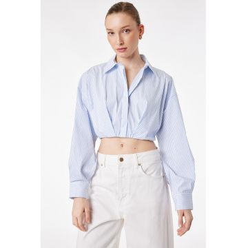 Camasa crop lejera - Albastru glaciar