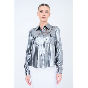 Camasa cu aspect metalic - Argintiu