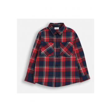 Camasa cu carouri si buzunare pe piept