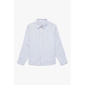 Camasa cu dungi si maneci lungi - Alb/Albastru deschis