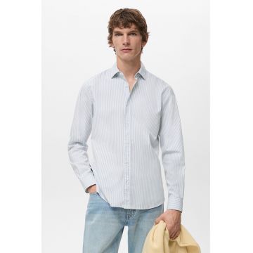 Camasa cu dungi si maneci lungi - Alb/Albastru deschis