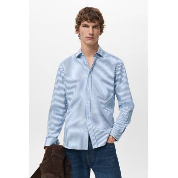 Camasa cu dungi si maneci lungi - Alb/Albastru