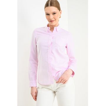 Camasa cu maneci lungi si dungi - Alb/Roz deschis