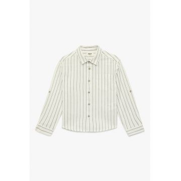 Camasa cu maneci lungi si dungi - Negru/Crem