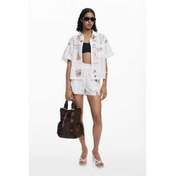 Camasa cu maneci scurte si broderie