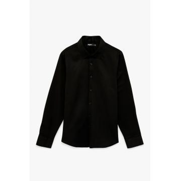 Camasa cu mansete cu nasturi - Negru