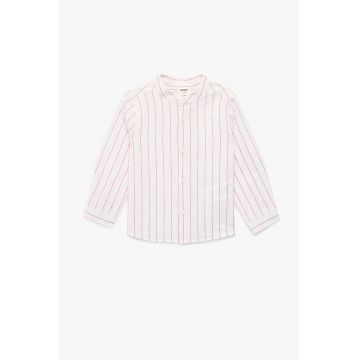 Camasa cu nasturi si dungi - Rosu/Alb