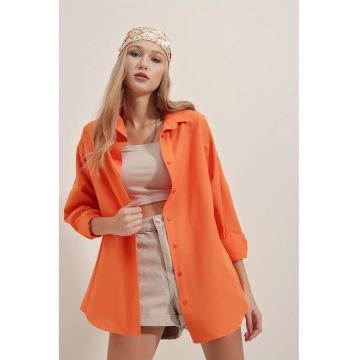 Camasa dama -  bumbac/poliester - portocaliu