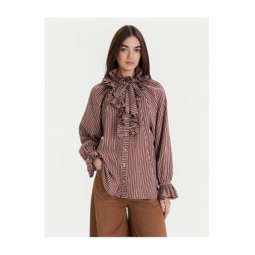 Camasa de dama  maro - alb