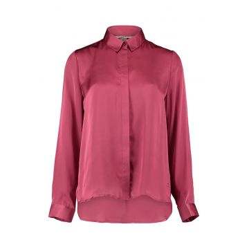 Camasa de satin cu nasturi - Roz aprins