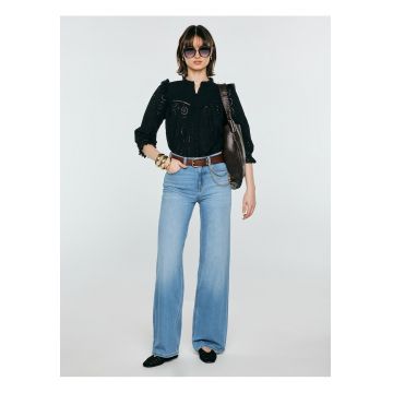 Camasa din bumbac cu aplicatii cu volane