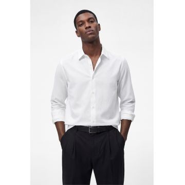 Camasa din bumbac cu maneci lungi - Alb optic