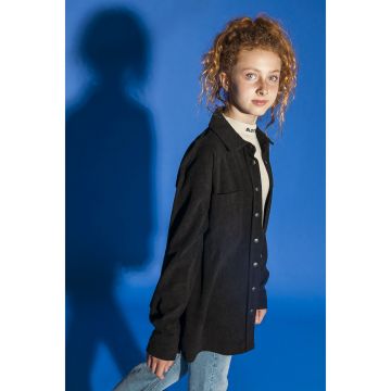 Camasa din catifea reiata supradimensionata -