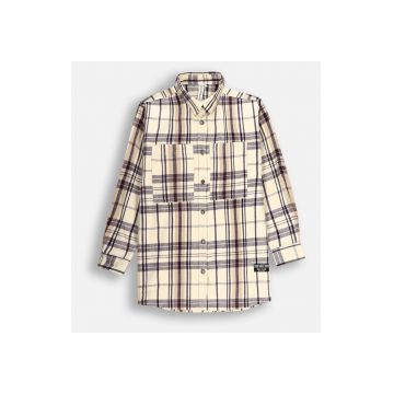 Camasa in carouri din bumbac - Negru/Galben pal