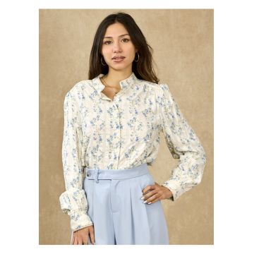 Camasa ivory din bumbac cu imprimeu ASD97216 M9 19842 - Bej