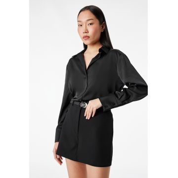 Camasa lejera cu guler clasic - Negru