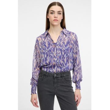 Camasa lejera cu model - Violet/Roz somon