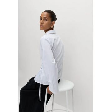 Camasa lejera petrecuta cu maneci evazate - Alb